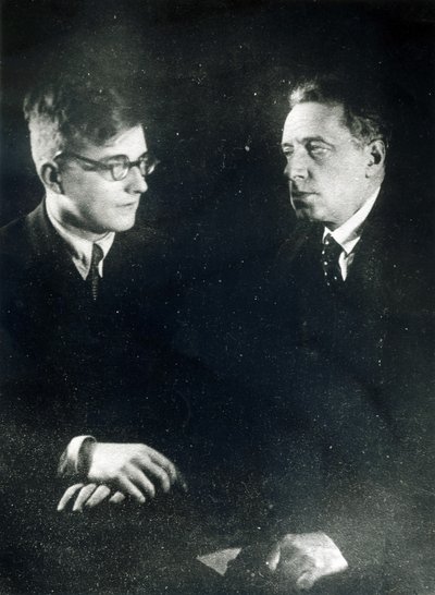 Composer Dmitri Shostakovich with the Director and Producer Vsevelod Meyerhold, c.1930 by Russian Photographer